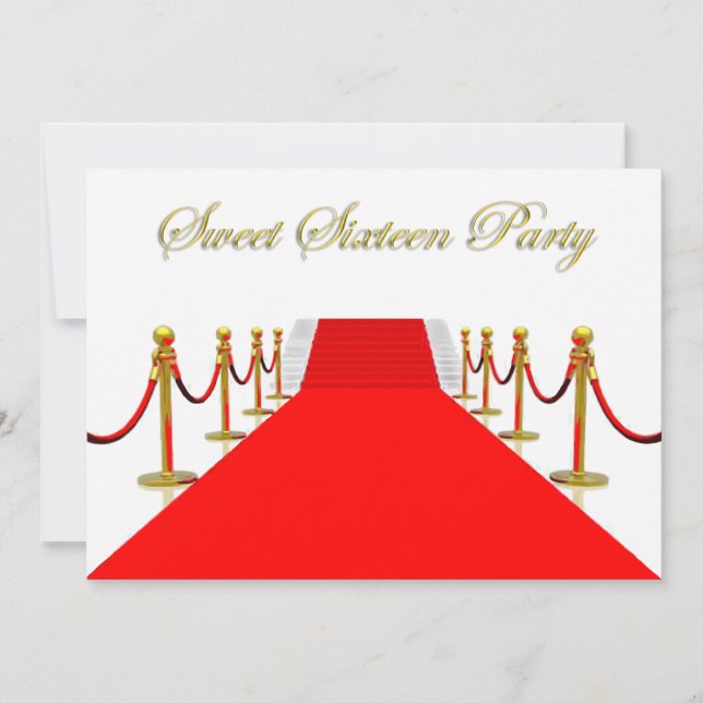Red Carpet Event Sweet 16 Party Invitation (Front)