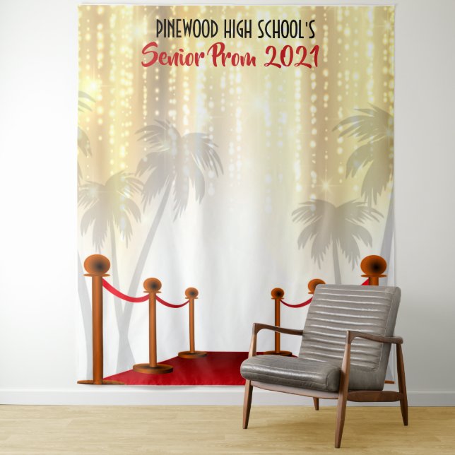 Red Carpet Hollywood Prom Backdrop  Tapestry (In Situ)
