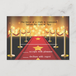 Red Carpet Hollywood Sweet 16 RSVP Card