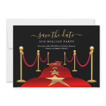 Red Carpet Themed Party Save the Date Card
