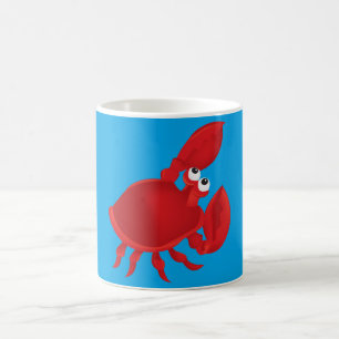 Red cartoon crab coffee mug