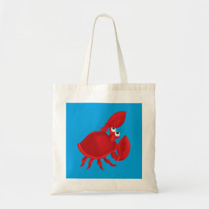 Red cartoon crab tote bag