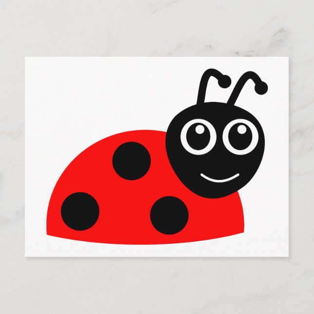 Red cartoon ladybug postcard (Front)
