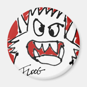 Red Cartoon Monster Magnet