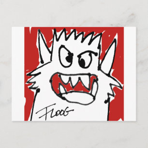 Red Cartoon Monster Postcard