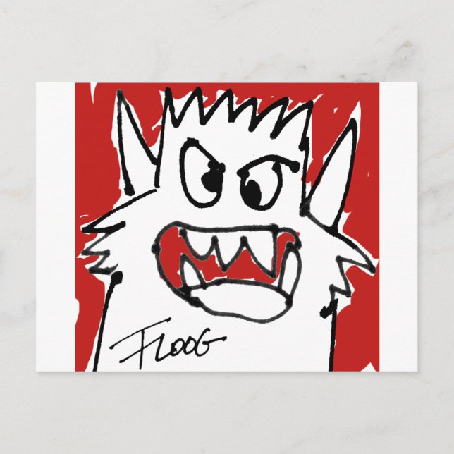 Red Cartoon Monster Postcard (Front)
