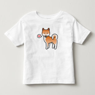 Red Cartoon Shiba Inu Love Toddler T-Shirt