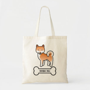 Red Cartoon Shiba Inu Tote Bag