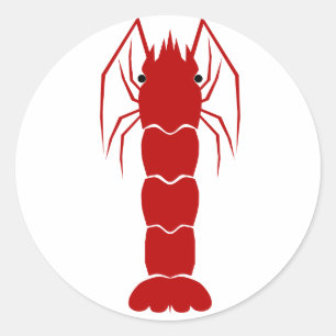 Red Cartoon Shrimp/Prawn Classic Round Sticker