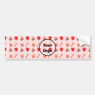 Red casino business pattern bumper sticker