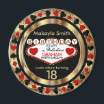 Red Casino Poker Chip Birthday Magnet<br><div class="desc">Red Casino Poker Chip Birthday Magnet ready for you to personalise. 📌If you need further customisation, please click the "Click to Customise further" or "Customise or Edit Design" button and use our design tool to resize, rotate, change text colour, add text and so much more. ⭐This Product is 100% Customisable....</div>
