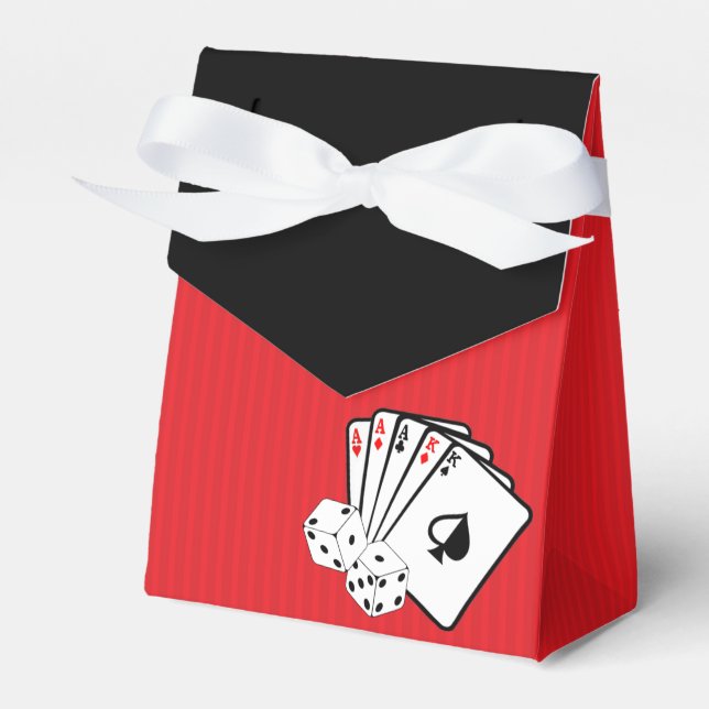 Red  Casino Poker Party Favour Boxes (Front Side)