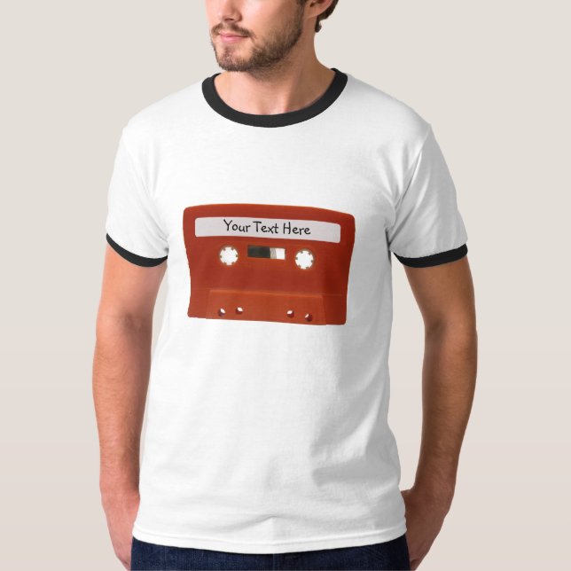 Red Cassette Tape Customisable T-Shirt (Front)