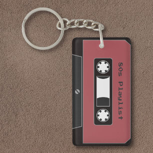 Red Cassette Tape Keychain