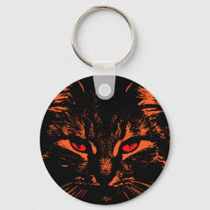 Red Cat Eyes Key Chain - Customised