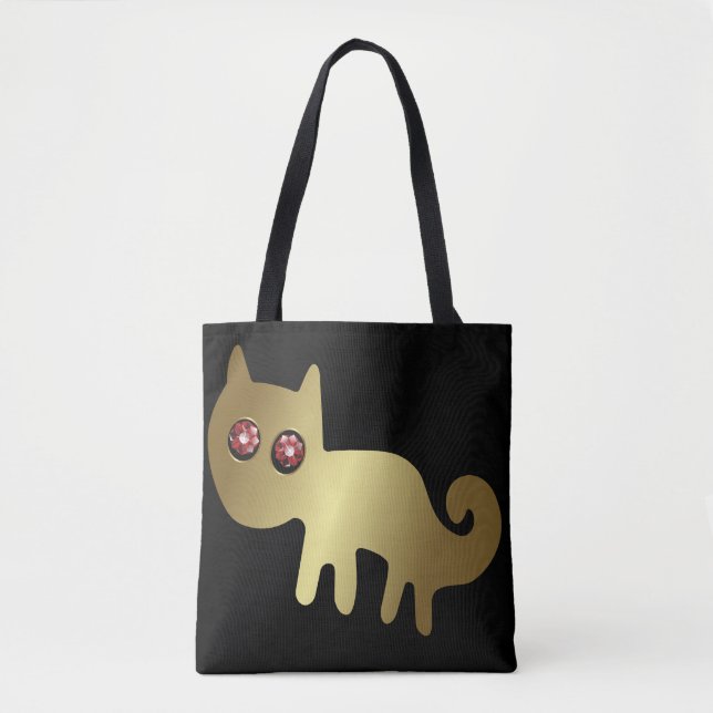Red Cat Geoglyphs Animals Tote Bag (Front)