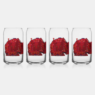 Red Cat Humour Can Glass