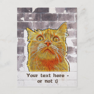 Red Cat in Trouble. Postcard