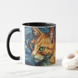 Red Cat in Van Gogh's Style Mug<br><div class="desc">This stunning Van Gogh-style painting of a red cat is the perfect addition to any art lover's collection. Featuring bold brushstrokes and vivid colours,  this design captures the essence of the beloved artist's style while also adding a playful touch with the feline subject matter.</div>