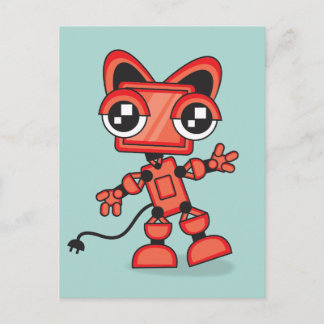 Red Cat Robot Postcard
