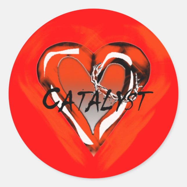 Red Catalyst Classic Round Sticker (Front)