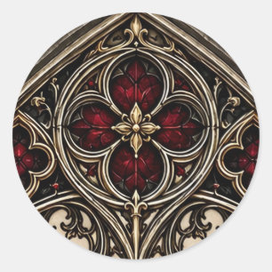 Red Cathedral Arch Gothic Wedding Envelope Seals