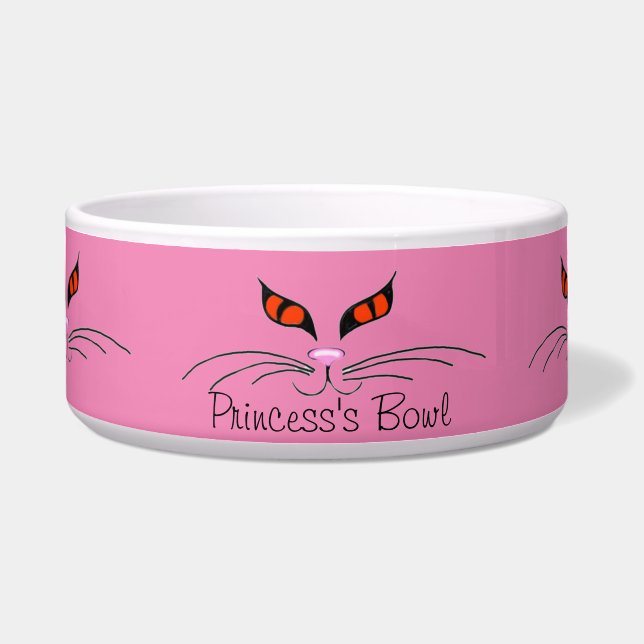 Red Cats Eyes Pet Food Bowl (Front)