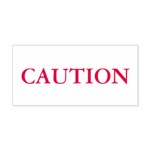 Red Caution Self-inking Stamp