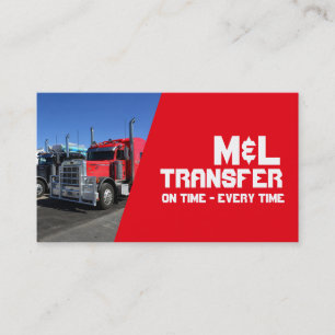 Red CDL Truck Driver Delivery Freight Distribution Business Card
