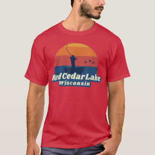 Red Cedar Lake Boating Vintage Fishing1502 T-Shirt