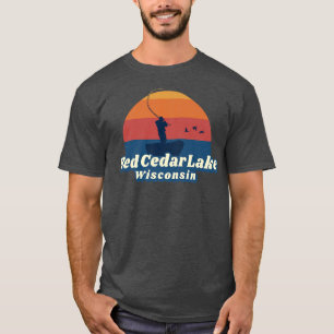 Red Cedar Lake Boating Vintage Fishing 1503  T-Shirt