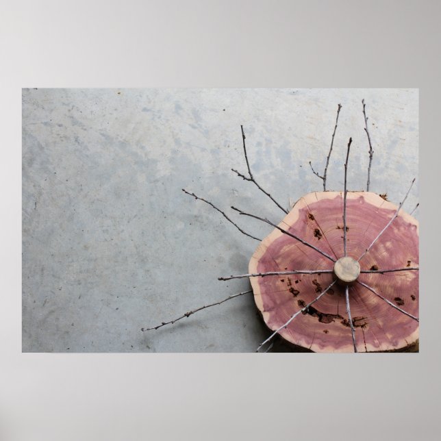 Red Cedar Natural Eco-Art Sculpture Oblique Poster (Front)