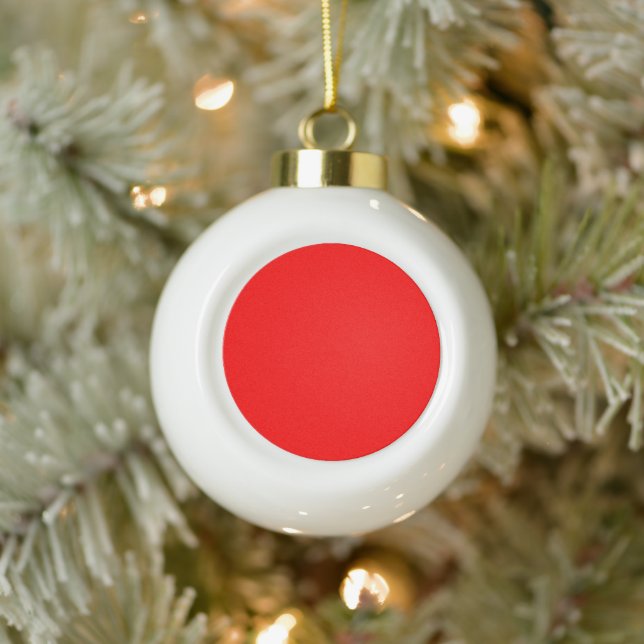 Red Ceramic Ball Christmas Ornament (Tree)
