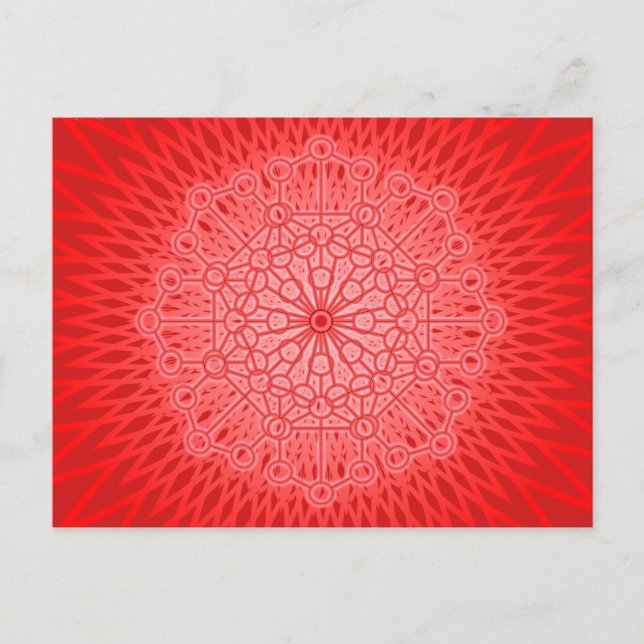 Red Chakra Mandala Sacred Geometry Postcard (Front)