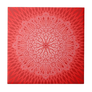Red Chakra Mandala Sacred Geometry Tile