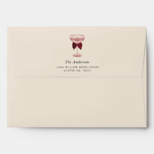 Red Champagne Christmas Party Envelope