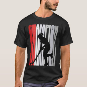 Red Champion Of Hockey Retro Birthday Competition T-Shirt