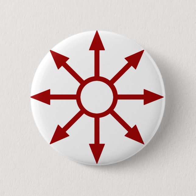 Red Chaote Sigil 6 Cm Round Badge (Front)