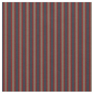 red, charcoal gray, slate blue-gray, khaki stripes fabric