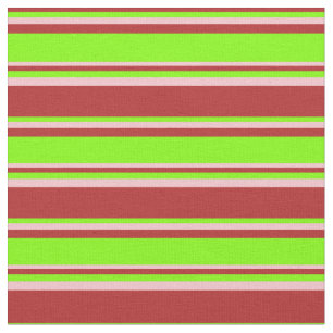 Red, Chartreuse, and Pink Lined Pattern Fabric