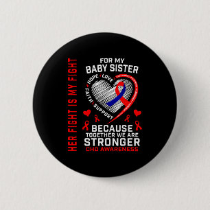 Red Chd Awareness Baby Sister Heart Disease Matchi 6 Cm Round Badge
