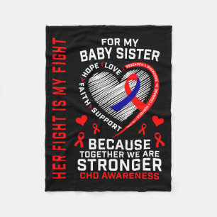 Red Chd Awareness Baby Sister Heart Disease Matchi Fleece Blanket