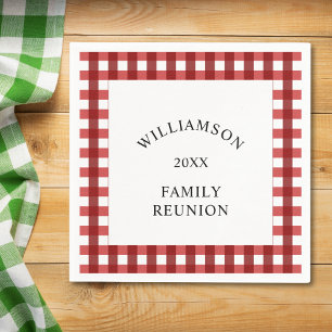 Red Check Family Reunion Napkin