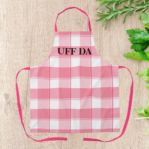 Red Check Farmhouse Uff Da All-Over Print Apron