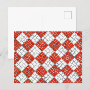 RED CHECK MOSAIC Postcard