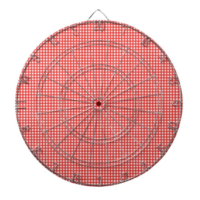 Red Check Pattern Dartboard (Front)