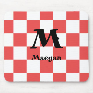 Red Checkered Pattern Background Mousepad