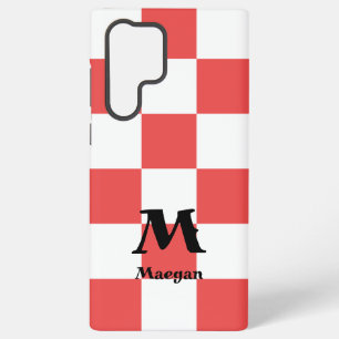 Red Checkered Pattern Background Samsung Galaxy Case