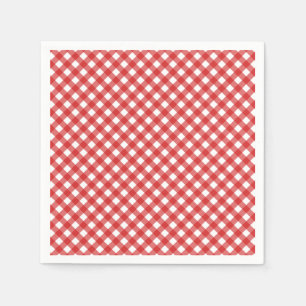 Red Checkered Summer BBQ Party Napkin