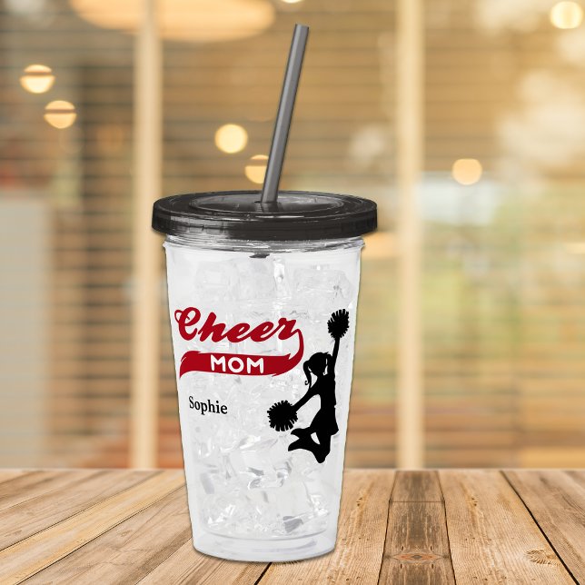 Red Cheer Mum Acrylic Tumbler (Creator Uploaded)